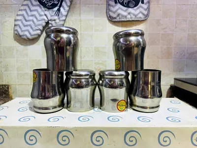 Water steel  glass glasses