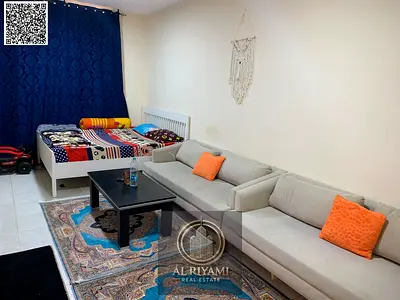 Furnished studio apartment in Al Rashidiya 3, opposite Ajman One, prime location near Verona roundabout.