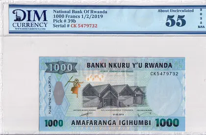 Rwanda Banknote 1000 francs 2019 DIM 40 AED