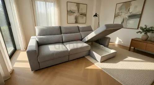 Ikea eskilstuna L shape sofa under storage