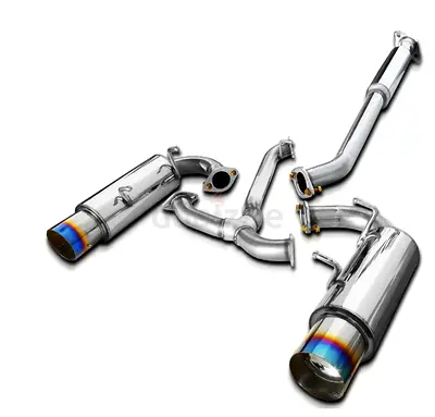 Spec-D Tuning Catback Dual Muffler Exhaust System W/Titanium Tip Compatible with 2013-2016 Scion FR-