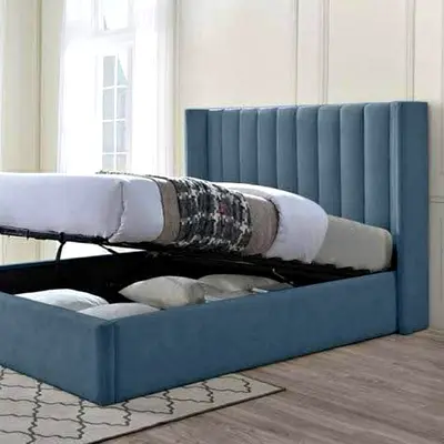 Modern Upholstered  King Size Storage Bed with Lift-Up Mechanism