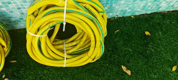 Garden Hose Coiled and Ready to Use