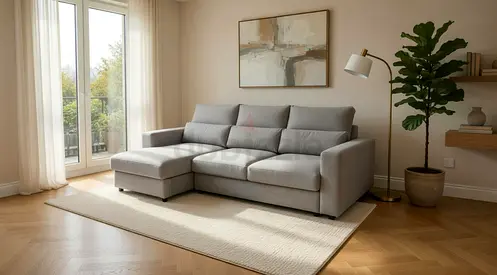 Ikea eskilstuna L shape sofa under storage