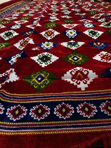 Beautiful Traditional Red Turkish Carpet with Elegant Patterns