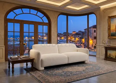 Upgrade your living room with this modern sofa. Soft and durable material.