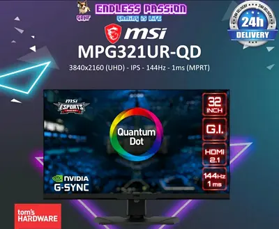 MSI Optix MPG321UR-QD is a 32-inch 4K UHD (3840x2160) IPS gaming monitor featuring Quantum Dot techn