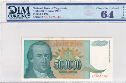 Yugoslavia Banknote 500.000 Dinara 1993 DIM 40 AED