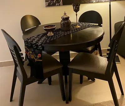 Stylish Round Dining Table with Chairs
