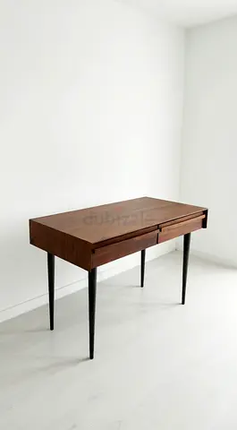 MARINA HOME Mid-century walnut writing desk with two drawers
