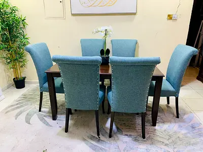 Elegant Dining Set with Upholstered Chairs