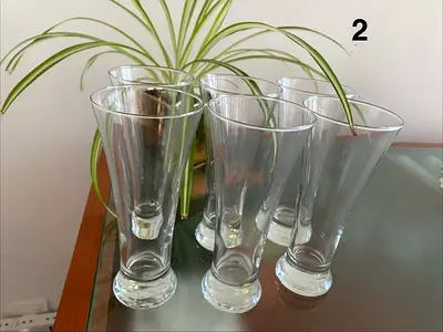Set of 6 long cocktail glasses