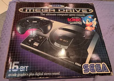Sega megadrive pal+2 controller+hdmi scart +arcade stick full working