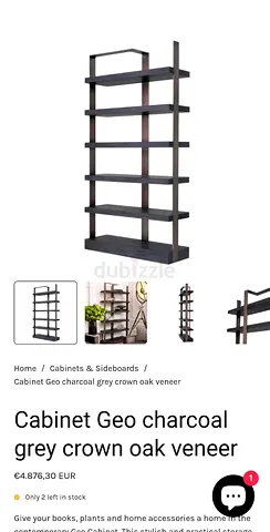 Cabinet Geo charcoal grey crown oak veneer