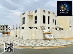 Corner villa at the best price in Al-Haliyo 2, opposite Azha Complex. Luxurious finishing and 100% f