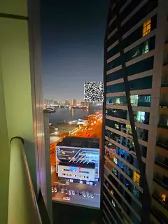 Two bedrooms and a living room for sale in Ajman, Orient Towers, overlooking the creek