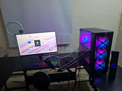 Gaming PC Setup with RGB Lighting
