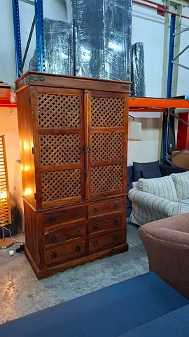 Solid Wood Cabinet | Storage Wardrobe Description: Beautiful solid wood cabinet with classic design.
