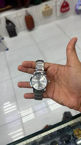 Mens silver stainless steel watch — good working condition