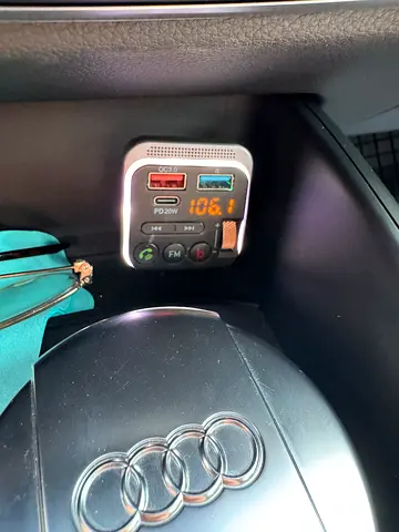 Bluetooth FM Transmitter, Fast Charging Car Adapter with MP3 Playe