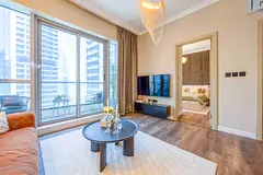 Renovated Furnished 1 Bed with Partial Marina View- High Floor