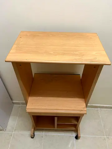 Computer table with printer stand