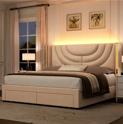 Elegant Contemporary Queen size Bed with Storage