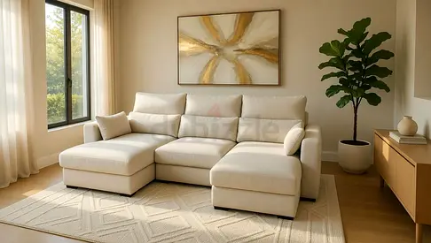Ikea eskilstuna L shape sofa under storage