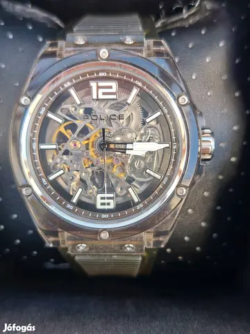 Stylish Police Clear Skeleton Automatic Watch Original