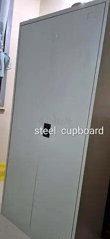 White steel 2-door storage cupboard (good condition)