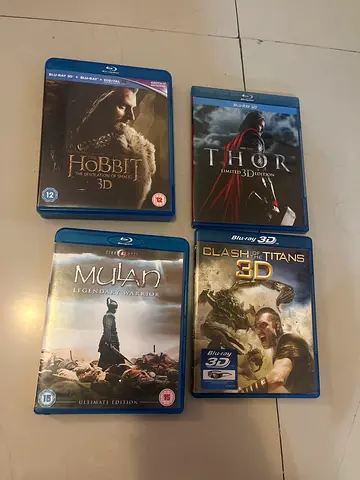 Collection of Blu-ray Movies - Thor, Clash of Titans, Hobbit, Mulan