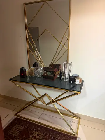 Stylish Modern Console Table with Mirror