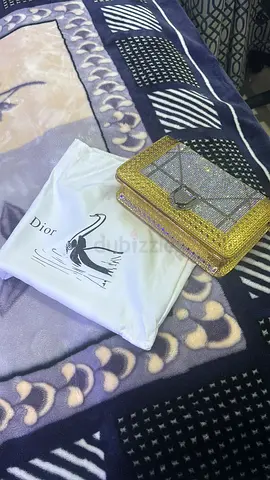Gold rhinestone evening clutch - includes Dior dust bag