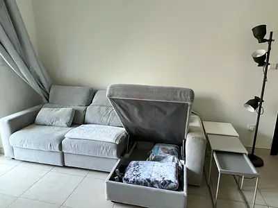 IKEA Esklstuna L Shape Sofa Bed Gray Good condition
