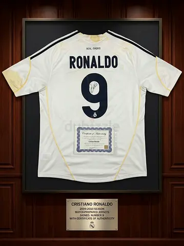 My Signed Cristiano Ronaldo Real Madrid Framed Jersey (2009-2010) with COA