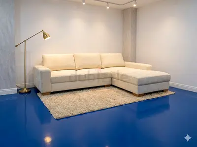 Ikea beige color lshape sofa with chaise lounge storage