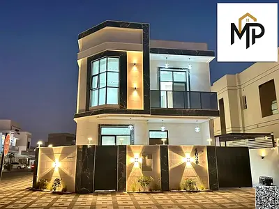 Luxury villa for sale in Al Zahia | Corner villa on two streets opposite a park | 5 master bedrooms, price negotiable. A luxurious villa with a modern