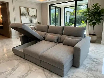 Ikea eskilstuna L shape sofa under storage