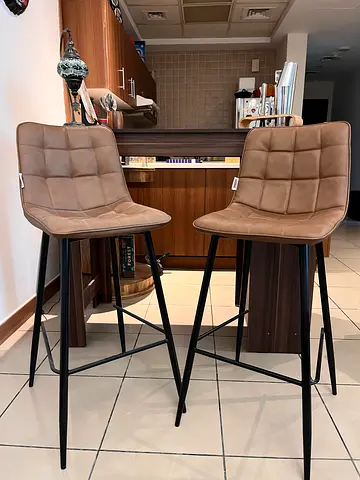 Stylish Premium Brown Bar Table with Two high chairs