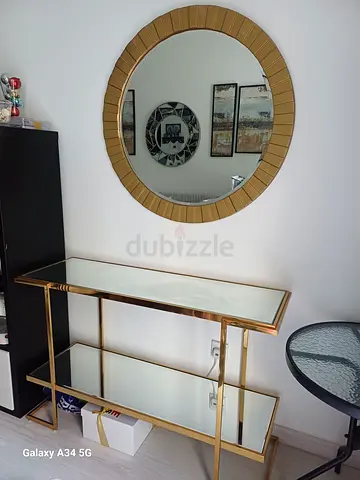 Modern Decorative Mirror with Gold Frame.brand Home centre 2pic set