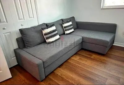 Compact Grey Sectional Sofa-bed