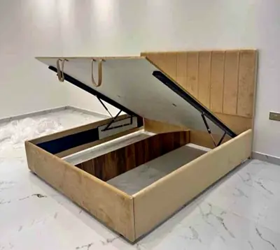 Modern Beige Storage Bed