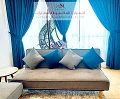 A fully furnished one-bedroom apartment in Al Khan, beach tower 1, for monthly rent