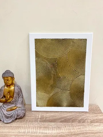 Textured Art Wall Painting Black and Gold Framed