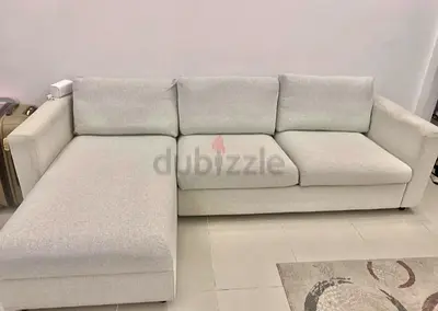 Comfortable L-shaped Sofa-bed vimle brand in Light Beige