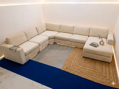 Home center beige color Ushape sofa high quality comfortable