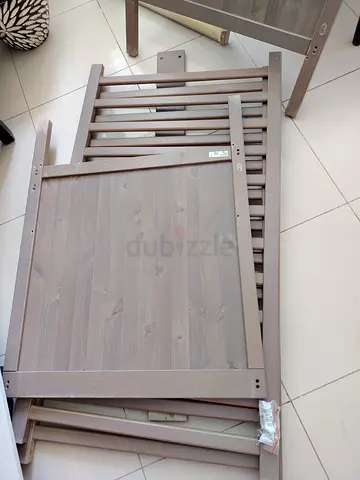 IKEA Wooden baby crib (disassembled) — IKEA sturdy slatted panels, ready to assemble