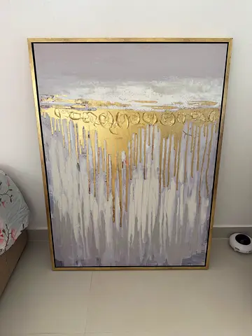 Beautiful Abstract Wall Art with Golden Accents
