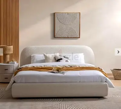 Modern Upholstered Bed with Decorative Throw