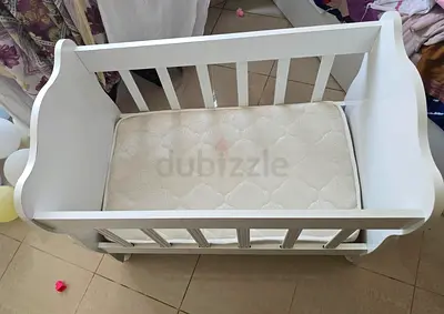 White Wooden Crib for Sale